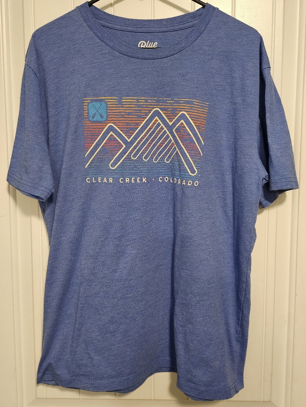 Heather Blue Clear Creek Colorado Mountain Graphic Tee
